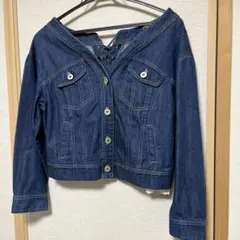 新品ウィルセレクション 抜衿レースアップジージャンsネイビー