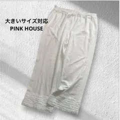 大きいサイズ対応PINK HOUSE/フリルレギンスパンツ/ホワイト/裾フリルのサムネイル