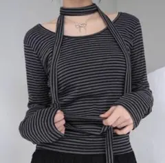 Binary01 ストライプ マフラー セット 長袖 Tシャツのサムネイル