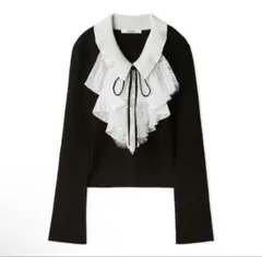 SNIDEL Sustainableレイヤードラッフルニットプルオーバー