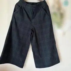 グリーン系チェック柄 キュロット Mサイズ　難あり