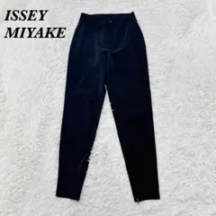 ISSEY MIYAKE ストレートパンツ ストライプ ストレッチ ブラック3