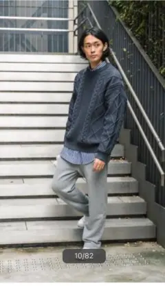 【即完売品】スポンディッシュ リラックス ケーブル ニット プルオーバー