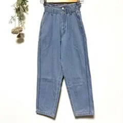 WEGO｜ハイウエストデニムパンツ｜ストレート｜ウエストゴム｜水色 ブルー｜S