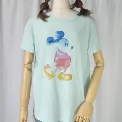 used XL ユニクロ UT ディズニー ミッキーマウス Tシャツ 水色系