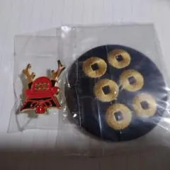 真田幸村　武将家紋刺繍缶バッジ　ピンバッジ