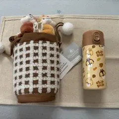 チップとデール ふわふわカバー付き2WAYボトル チップ ディズニーザ