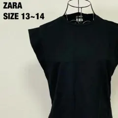 ZARA ザラ ブラック ノースリーブ Tシャツ カットソー 13~14