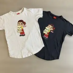 ペコちゃん Tシャツ 2枚セット ホワイト ダークグレー
