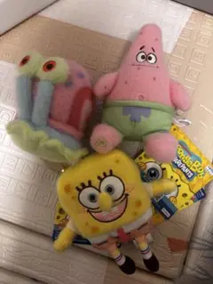 ミルキーボア マスコット ぬいぐるみ　スポンジボブ　パトリック　ゲイリー　セット