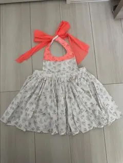 MARLMARL 花柄エプロン オレンジリボン