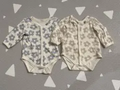 花柄長袖ベビー肌着2点セット 80cm 双子　マリメッコ風