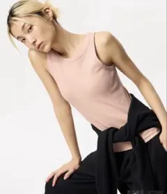 ユニクロUNIQLO リブブラトップ/アメリカンスリーブM