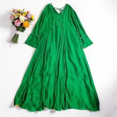 良品☆アンスリード 2way ワンピース 前後着 マキシ Aライン レースアップ