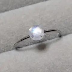 レインボームーンストーン AA フリーリング 指輪 天然石 サージカルステンレス