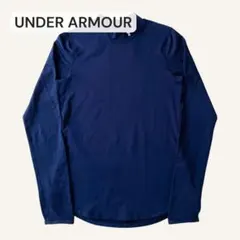 アンダーアーマー Tシャツ レディース コールドギア モック 指穴 ネイビー