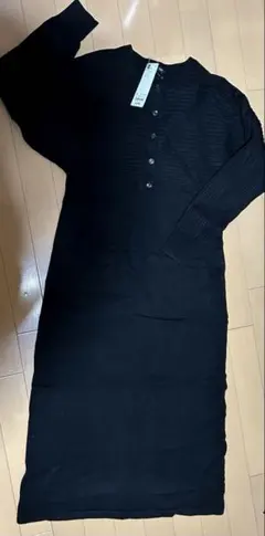 【定価３９９０円】GU 2ピースカーディガンセット　ワンピース S ブラック