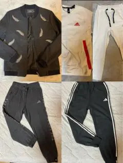 adidas ジャージ上下セット グレー/ブラック