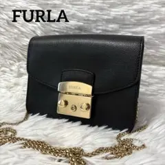 美品✨フルラ メトロポリス ミニクロスボディバッグ ショルダーバッグ ブラックのサムネイル