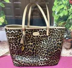 상태좋음 COACH 코치 토트 백 레오파드 무늬