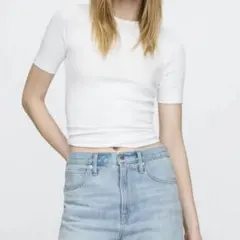GAP モダンクルーネックTシャツ ホワイト S