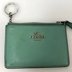 COACH コーチ カードケース キーリング付き グリーン　コインケース