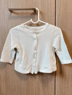 petit main ホワイト カーディガン 80