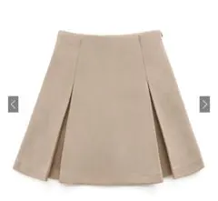 インパン裏地付ボックスプリーツフレアミニスカート