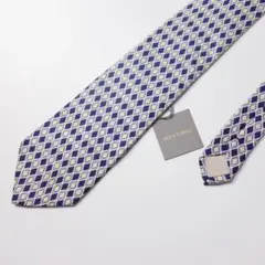 メンズビギ 総柄シルクネクタイ 総柄 メンズ ネイビー×イエロー LQ80のサムネイル