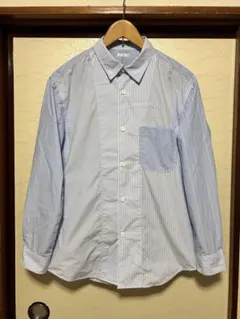 ★GU★ ランダムストライプ柄シャツ /ライトブルー/M