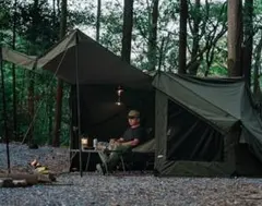 新品　未使用品　ONETIGRIS ロックシールド TC アーミーグリーン Amazon | OneTigris ROC SHIELD パップテント TC軍幕 2人用 変形