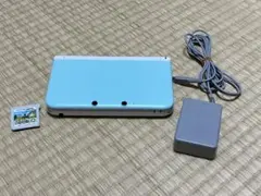 【動作OK】ニンテンドー3DS LL ミント×ホワイト 充電器＆あつ森ソフト付き