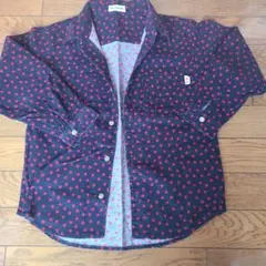 moujonjon 赤い星柄 長袖シャツ 130