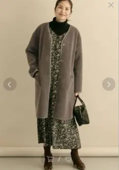 サニーレーベル　フェイクムートン　リバーシブル　コート