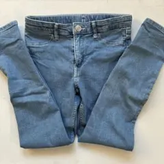 H&M 134ストレッチデニム キッズ 女の子 スキニー フィットパンツ