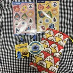 スシロー✖️パペットスンスン　Sunsun ステッカー＆ピック&巾着セット