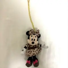 レア ミニー ちゃん ヒョウ柄 (ブラウン)ぬいぐるみバッジ