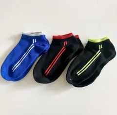 キッズショートソックス19cm〜24cm 3足セット