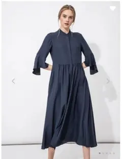 MaxMara リネン ネイビードレープワンピース vintage minoi - メルカリ