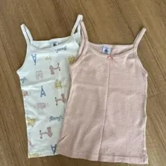 プチバトー　キャミソール2枚セット 116cm