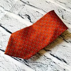 ENRICO COVERI　ネクタイ　メンズ　総柄　オレンジ