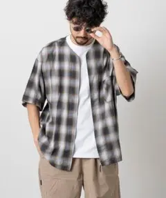 希少　美品　hinson　オンブレチェック　シャツ　ビンテージ　古着　ロカビリー