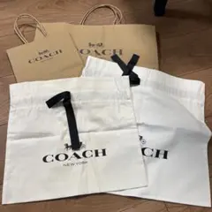 COACHのラッピング巾着袋と紙袋(大小) 4点セット
