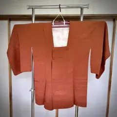 正絹 道行き 和装コート 朱色系 変わり織り 裄65 身丈82 道行コート 羽織