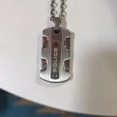 POLICE ネックレス ドッグタグ型 シルバーカラー