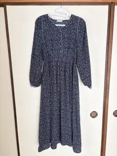 ハニーズ　花柄 ワンピース ネイビー M