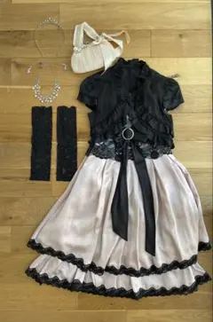 パーティードレスセット　ピンク×ブラック