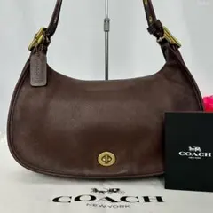 【極美品】コーチ 9338 ターンロック ショルダーバッグ レザー 肩掛け 茶