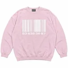 バーコードプリント スウェット ピンク