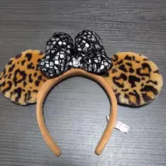 ディズニー　カチューシャ　ヒョウ柄　ミニー